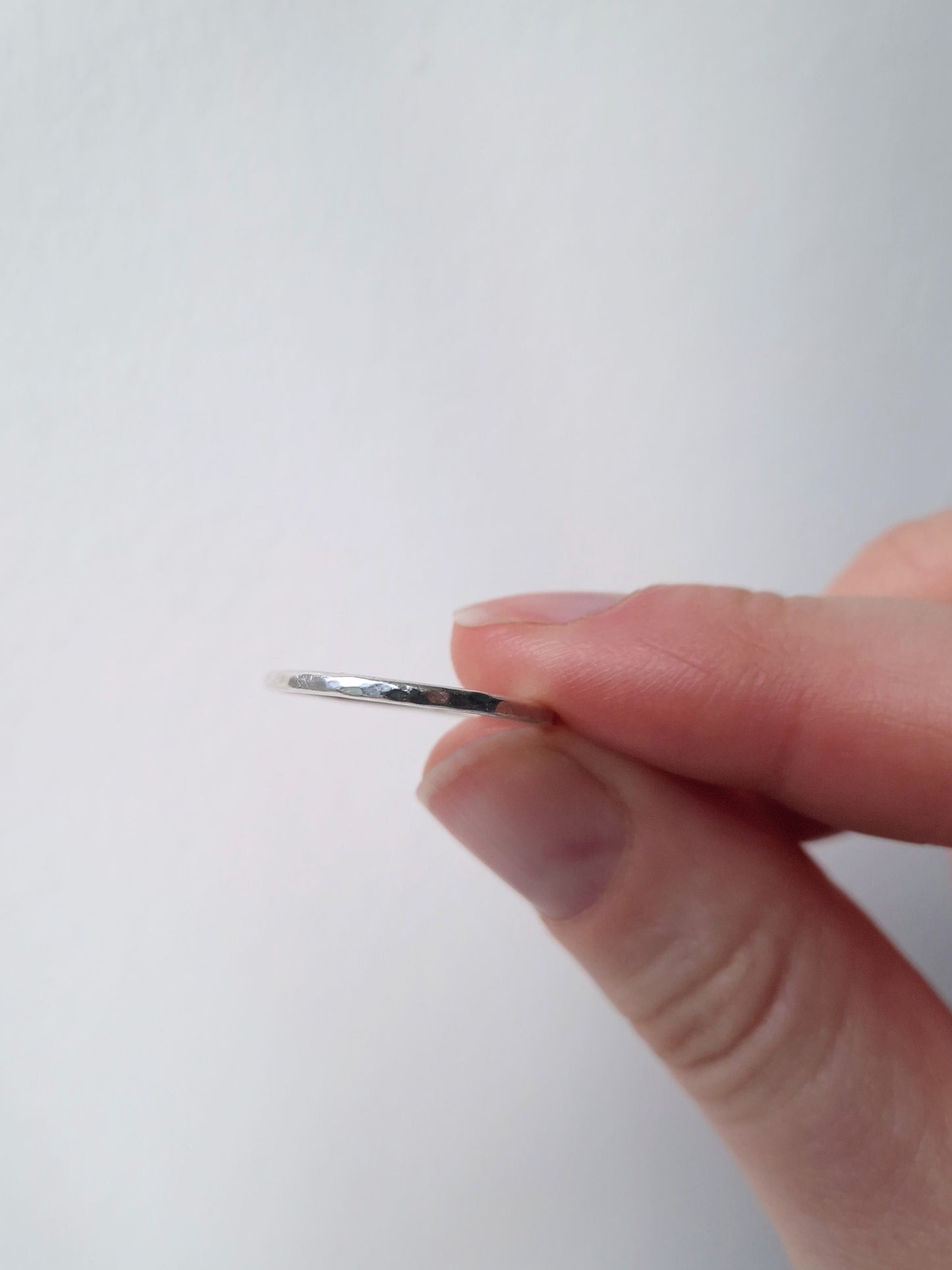 hammered thin sterling silver thumb ring