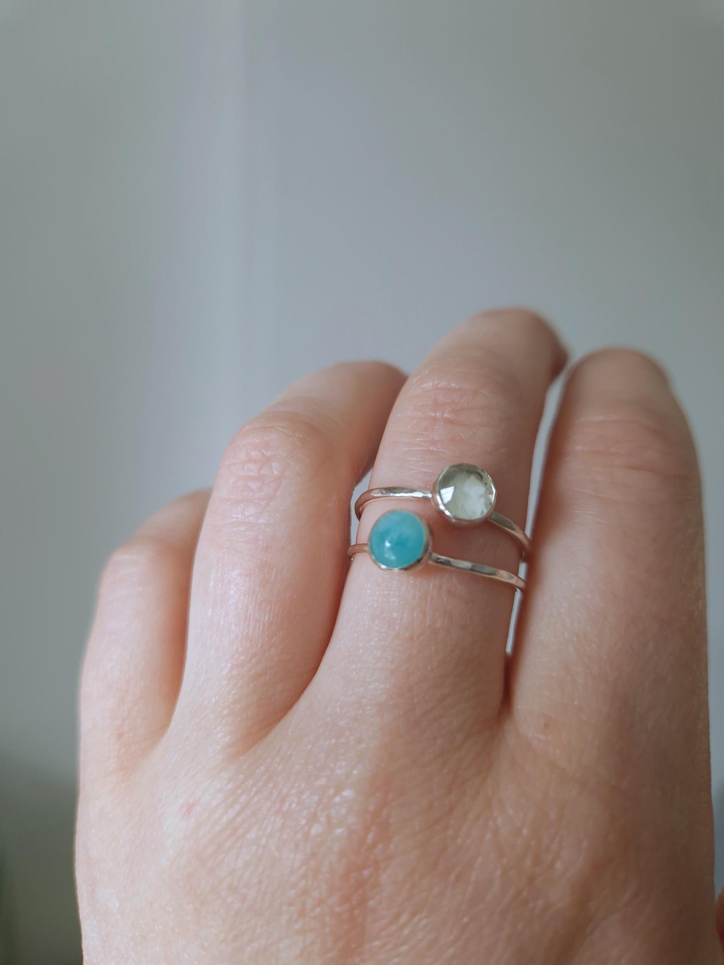Green amethyst stacking ring
