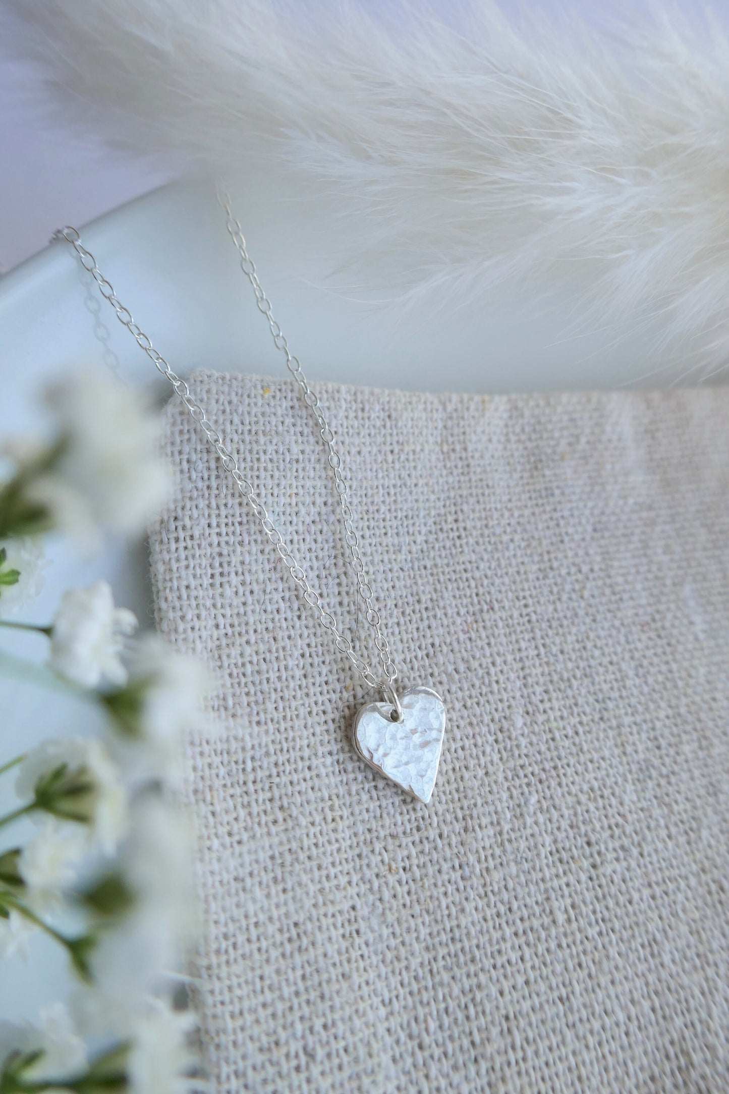 Hammered heart necklace