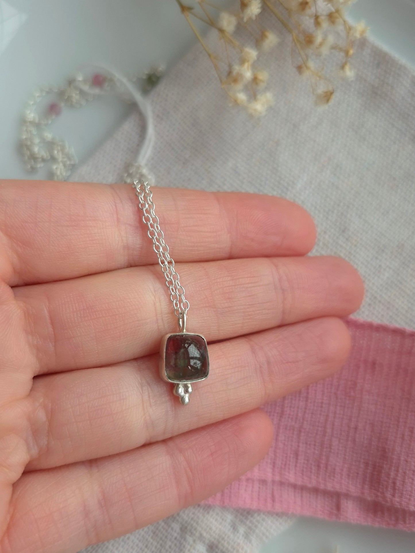 Dainty tourmaline pendant