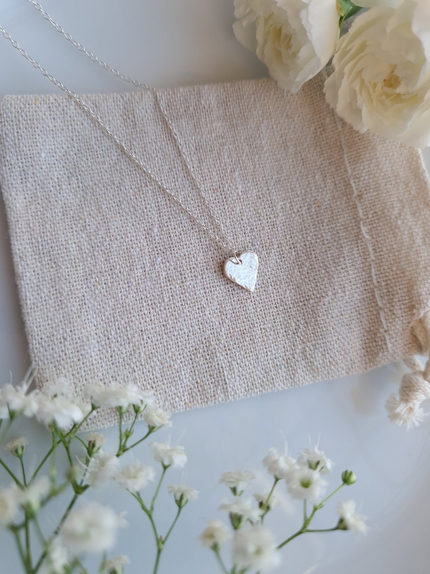 Hammered heart necklace