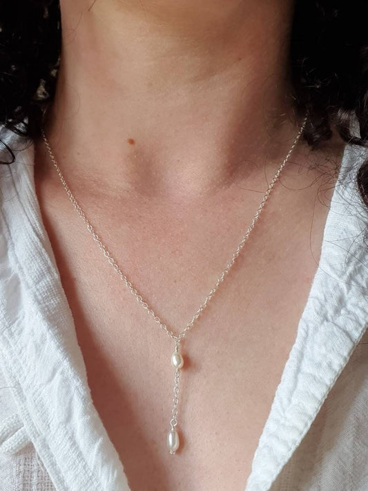 Freshwater pearl lariat necklace