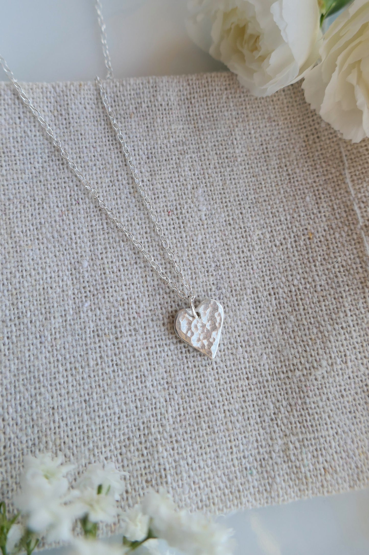 Hammered heart necklace