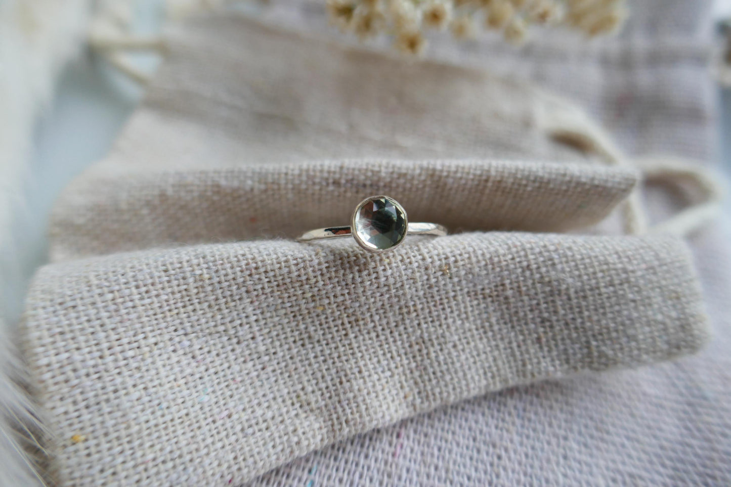 Green amethyst stacking ring