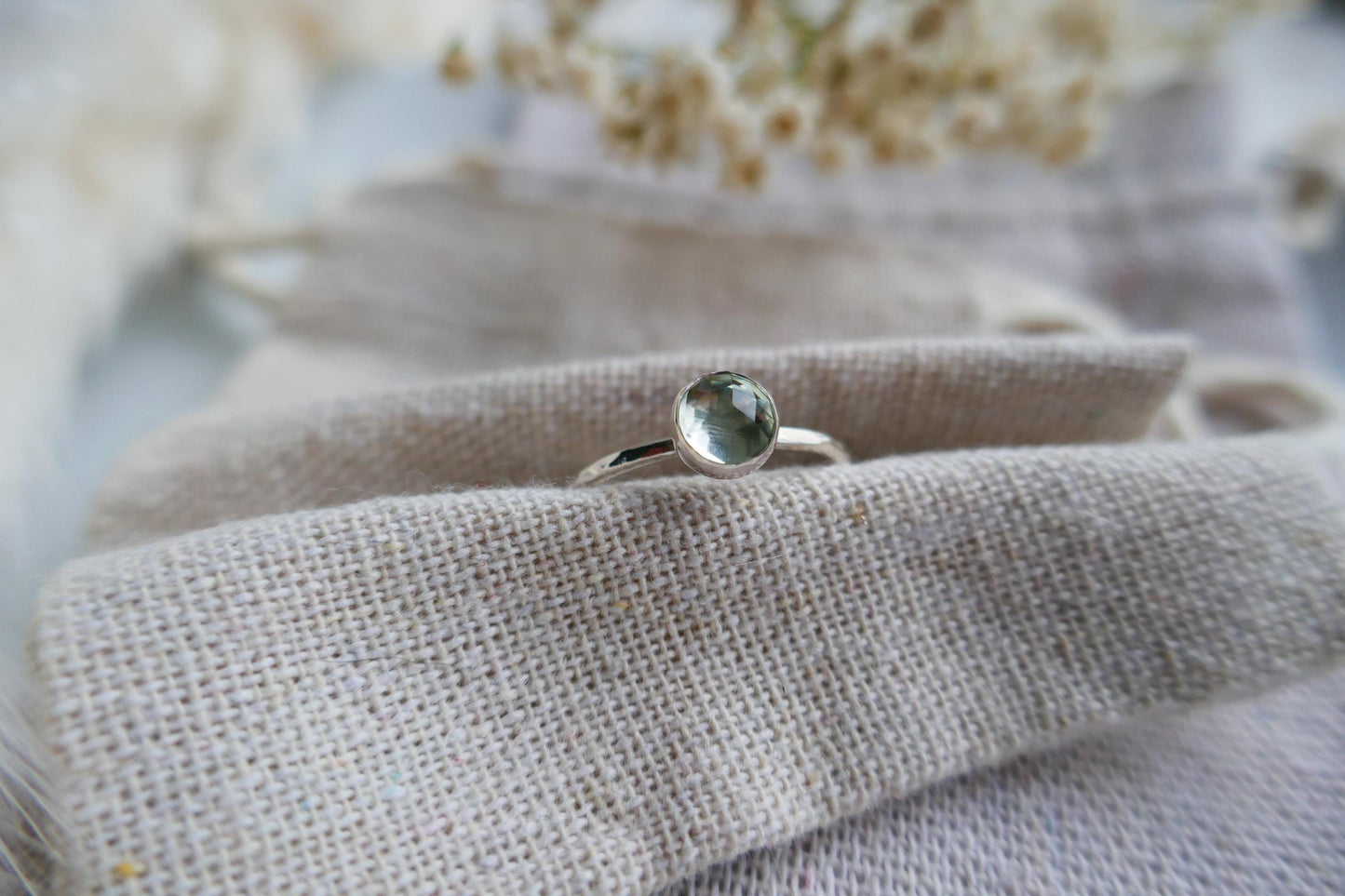 Green amethyst stacking ring