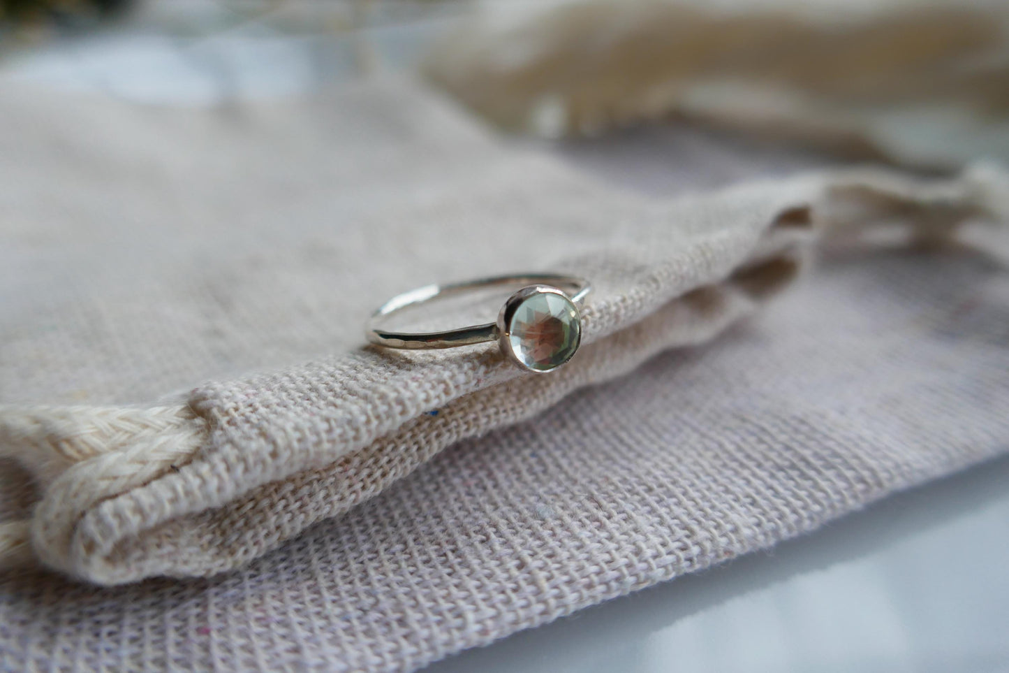 Green amethyst stacking ring