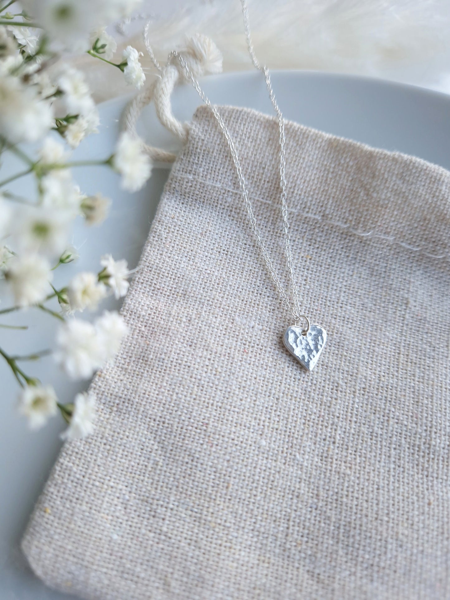 Hammered heart necklace