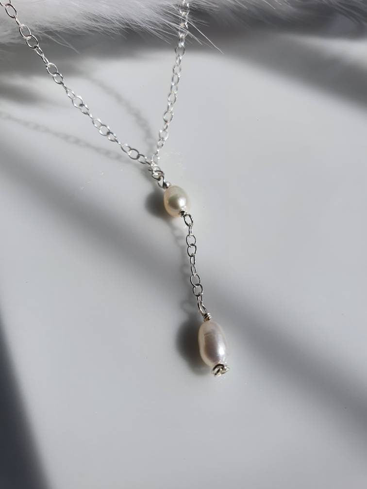 Freshwater pearl lariat necklace