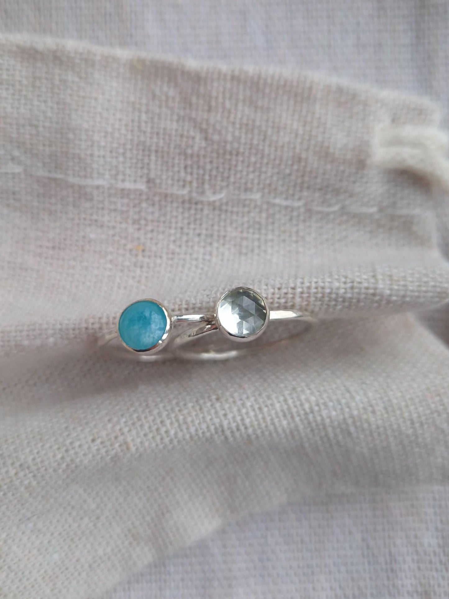 Green amethyst stacking ring