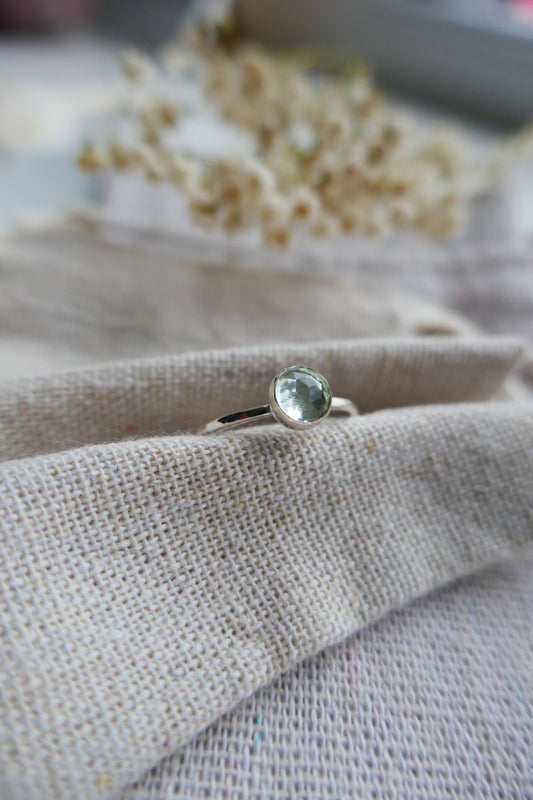 Green amethyst stacking ring