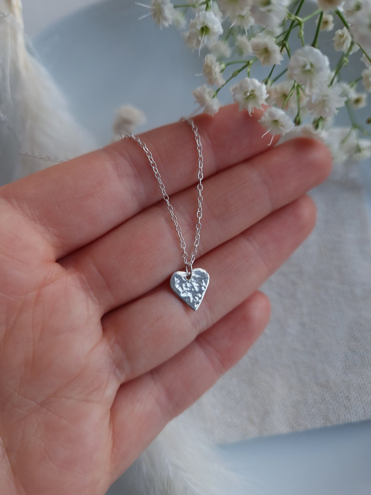 Hammered heart necklace