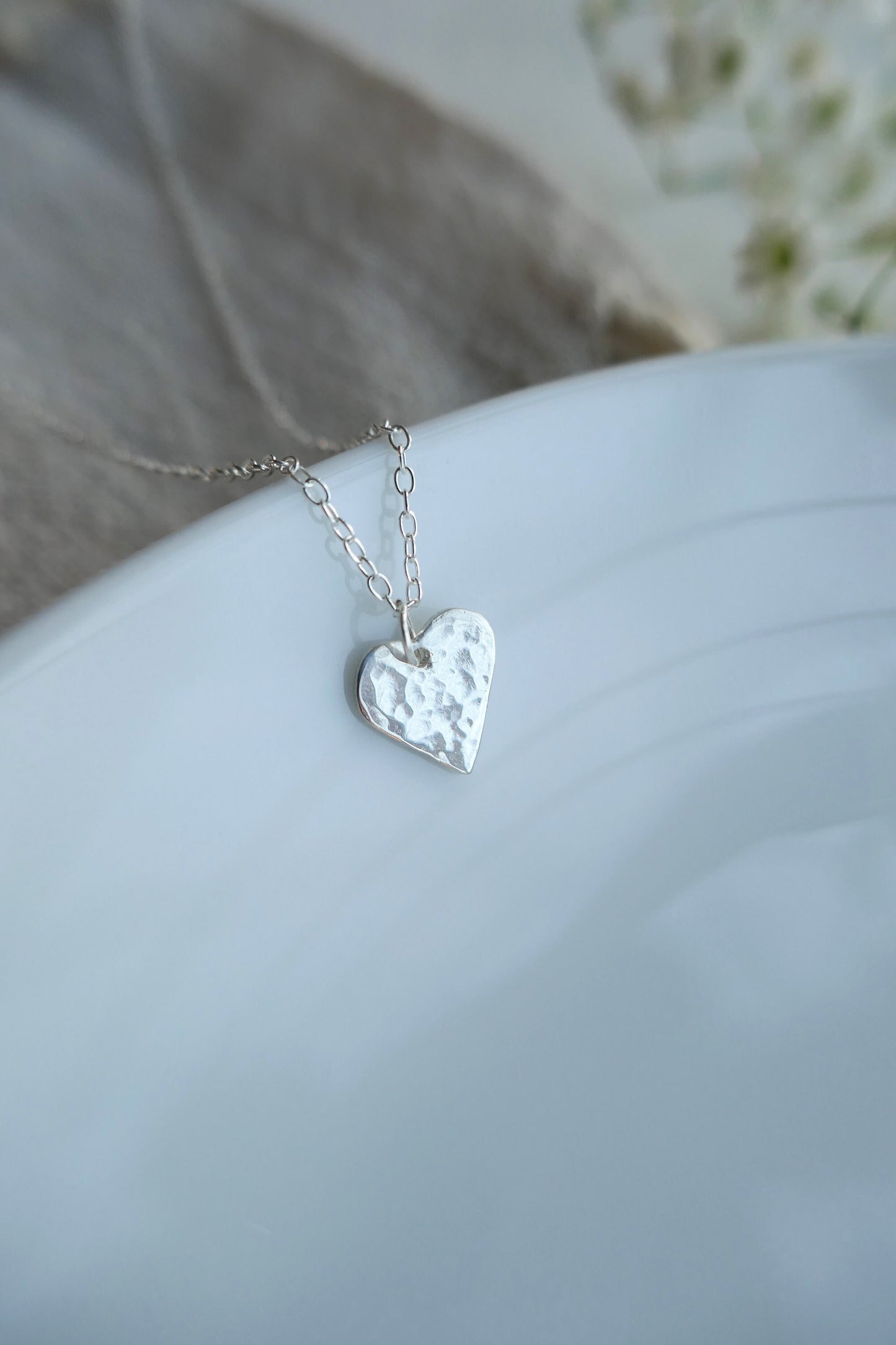 Hammered heart necklace