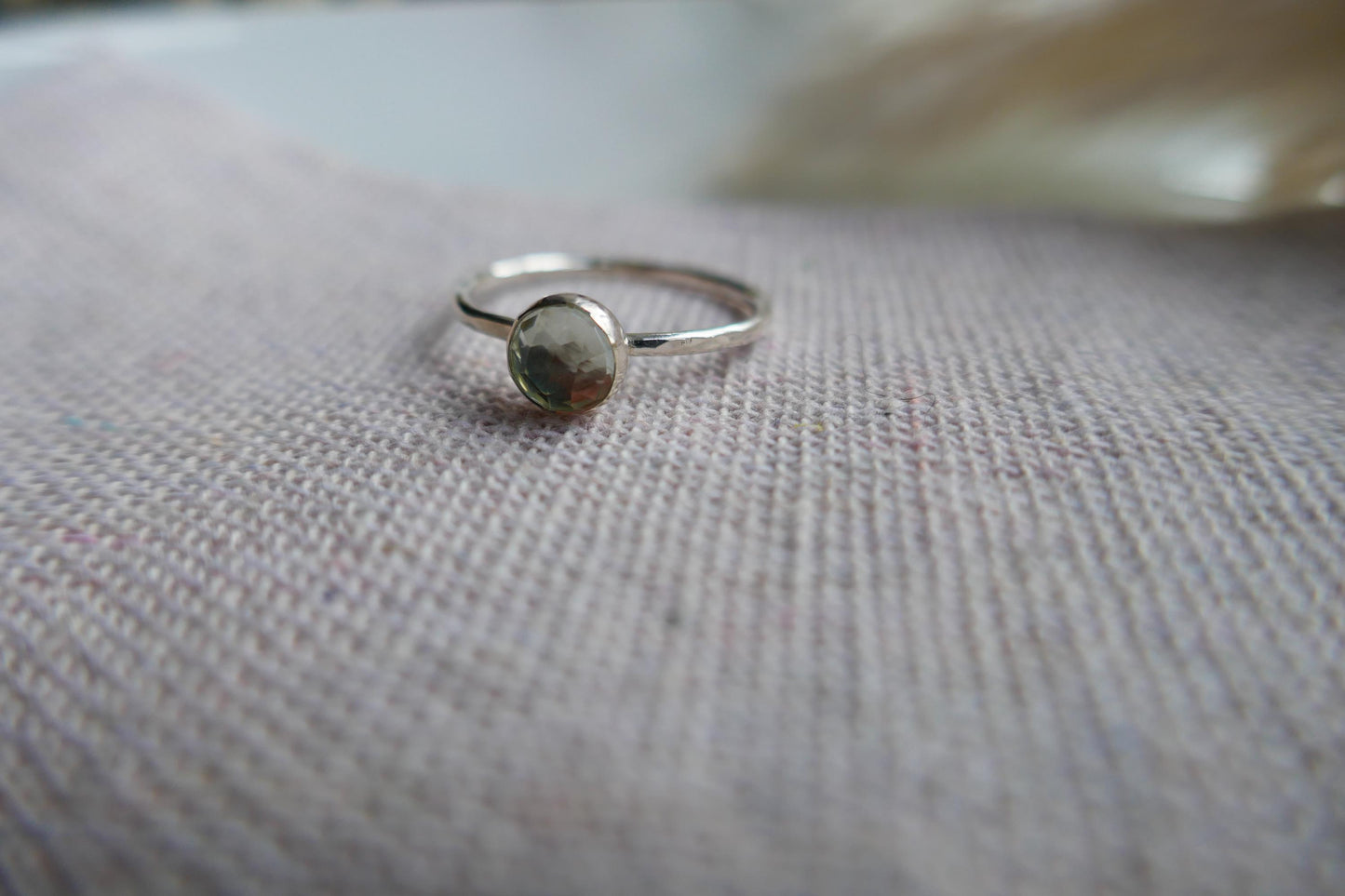 Green amethyst stacking ring