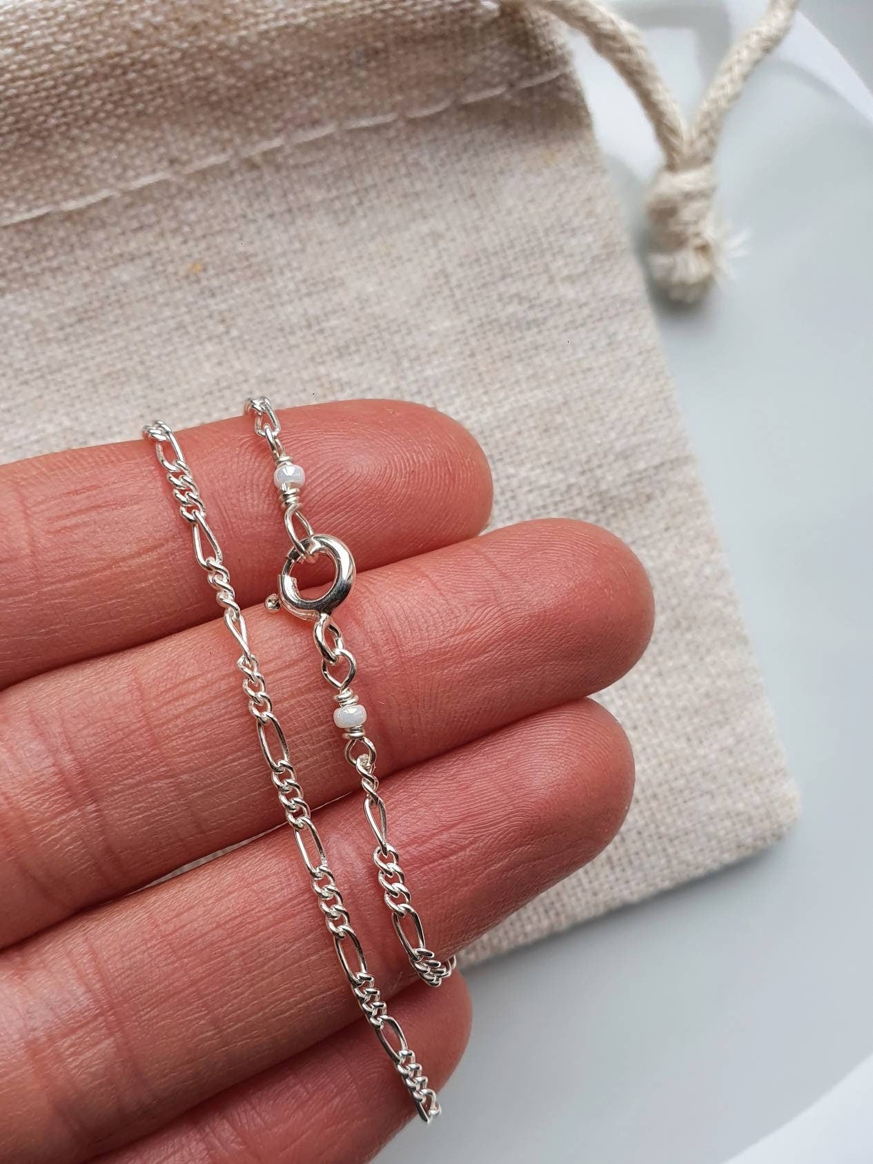 925 sterling silver figaro necklace