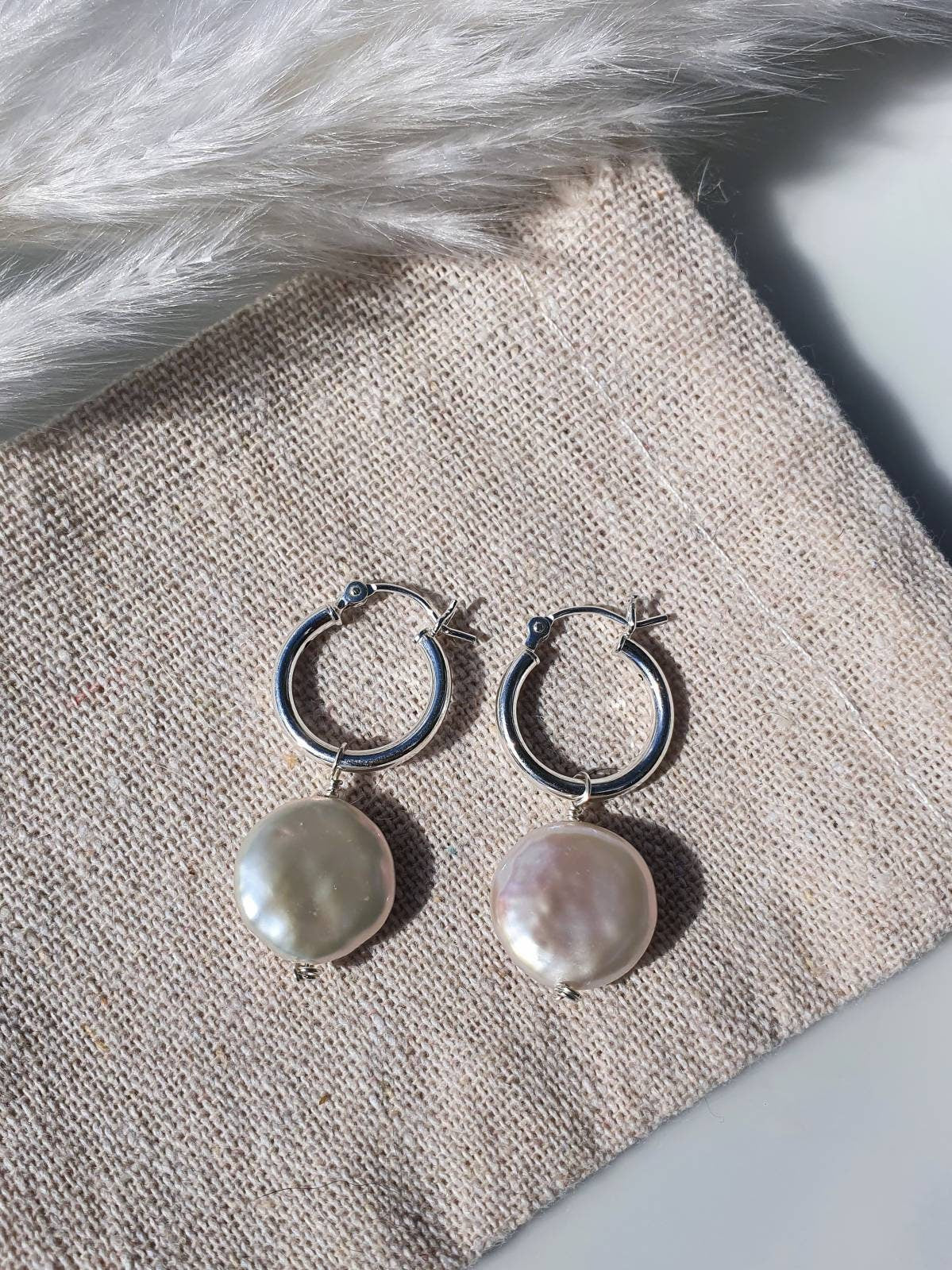 dainty pearl and silver bridal earrings for wedding