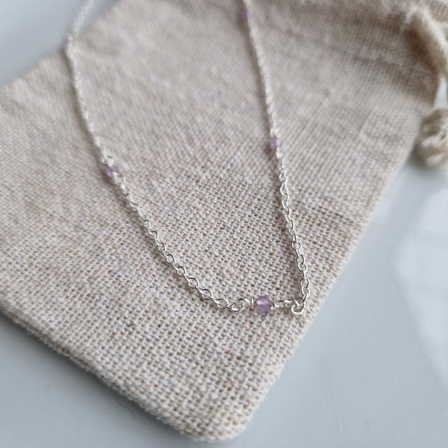 amethyst and 925 sterling silver necklace