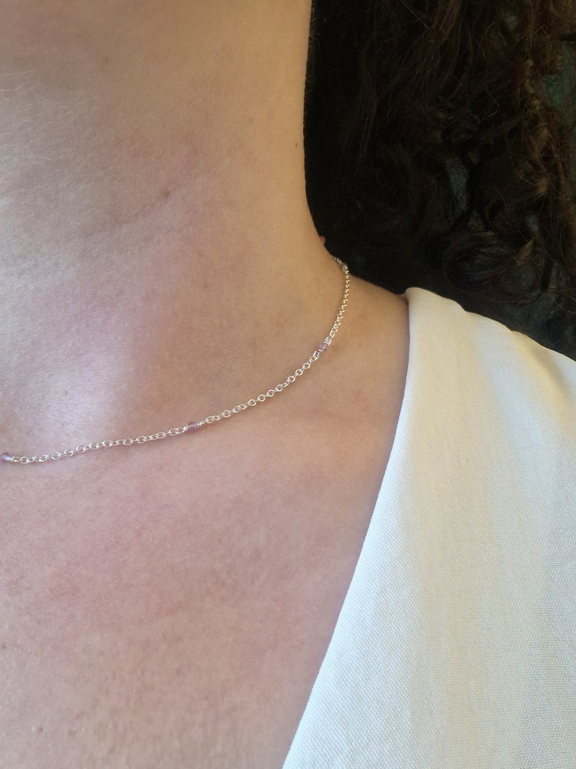 minimalist gemstone and sterling silver jewellery