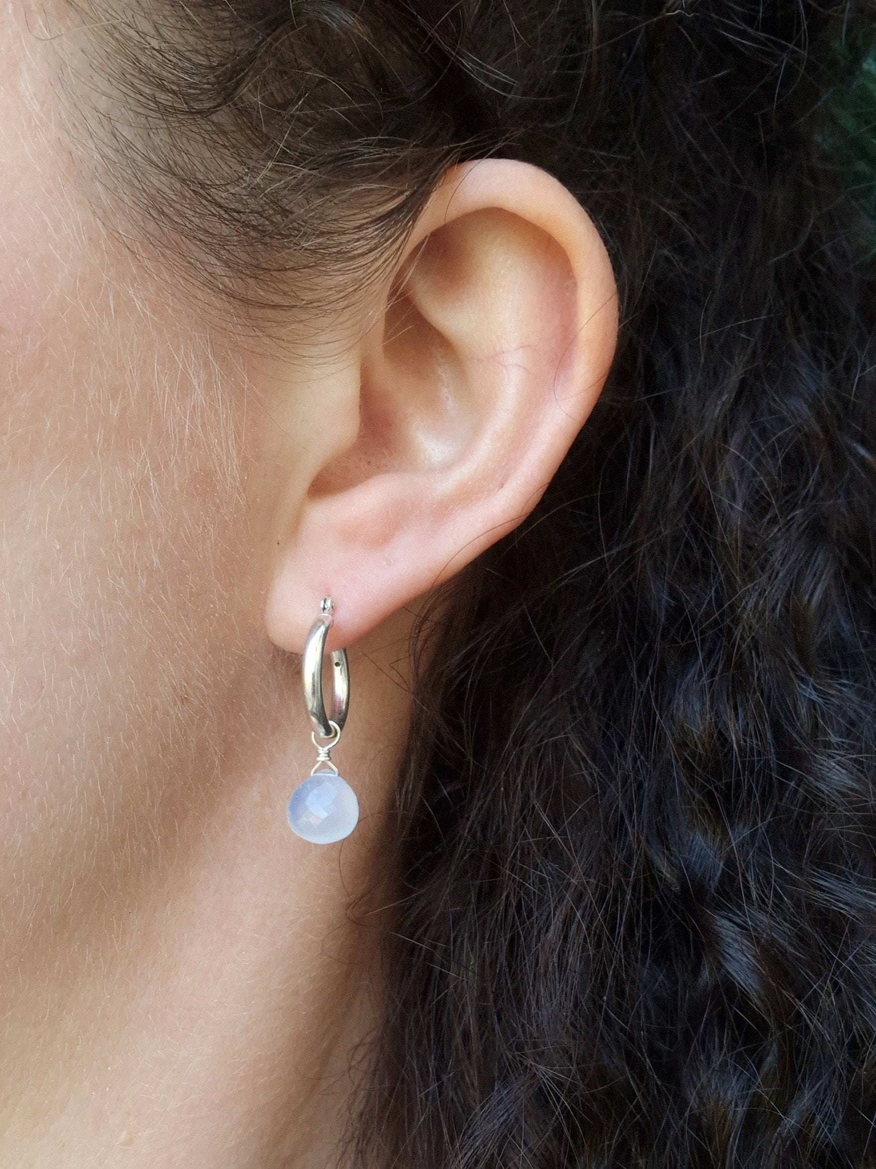 chalcedony and sterling silver earrings