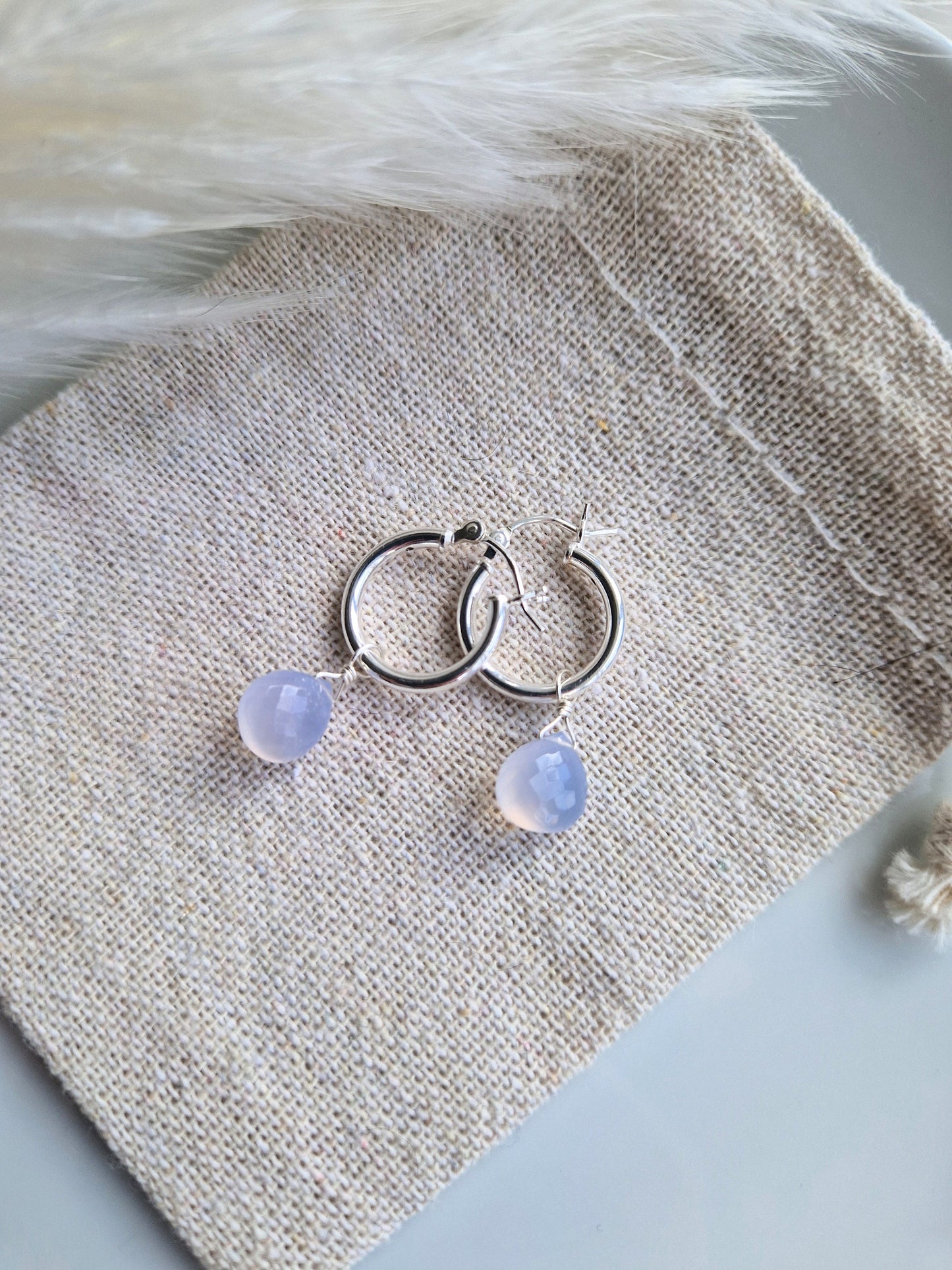 handmade silver gemstone crystal earrings