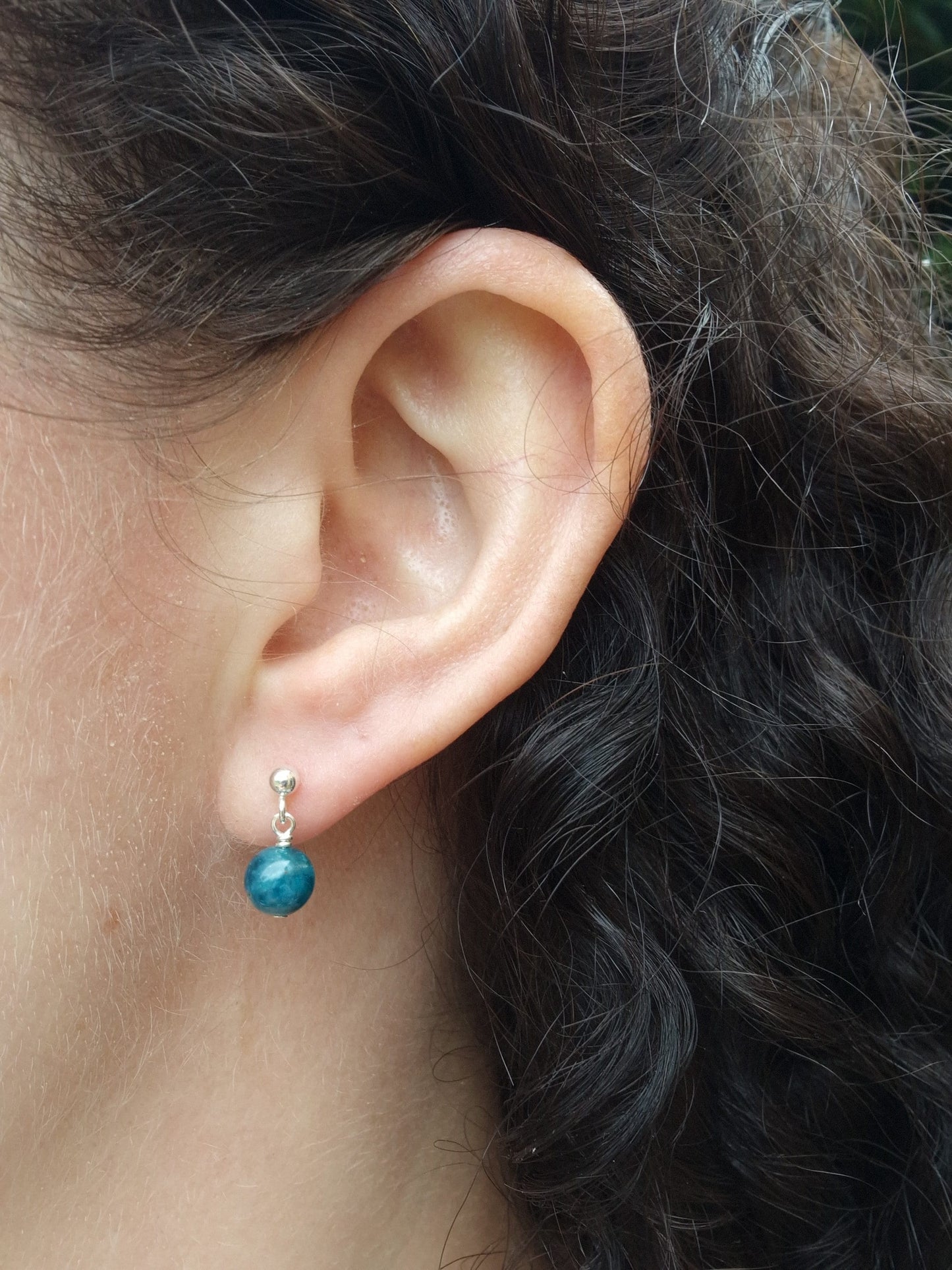 small blue apatite gemstone earrings