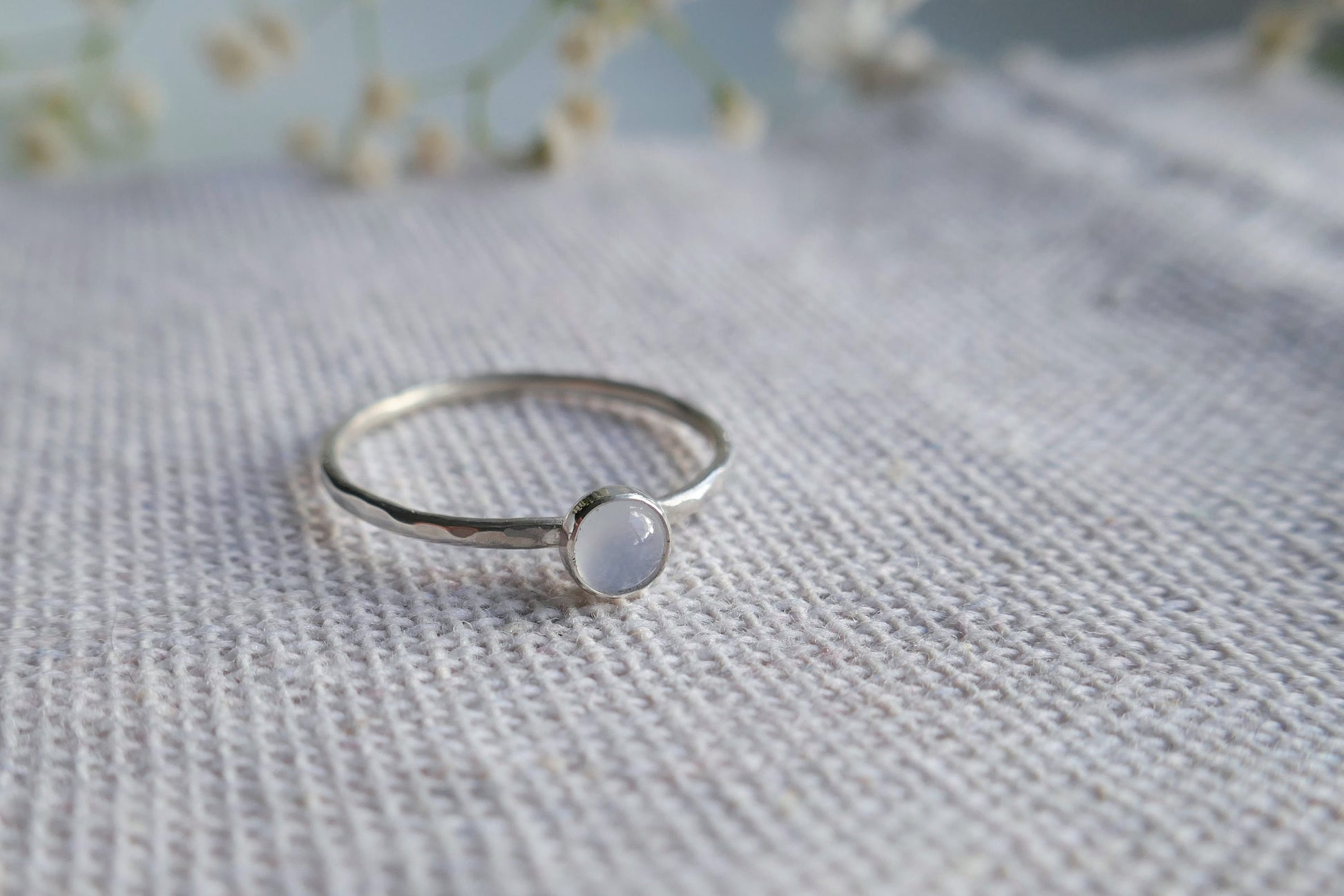 dainty gemstone sterling silver ring