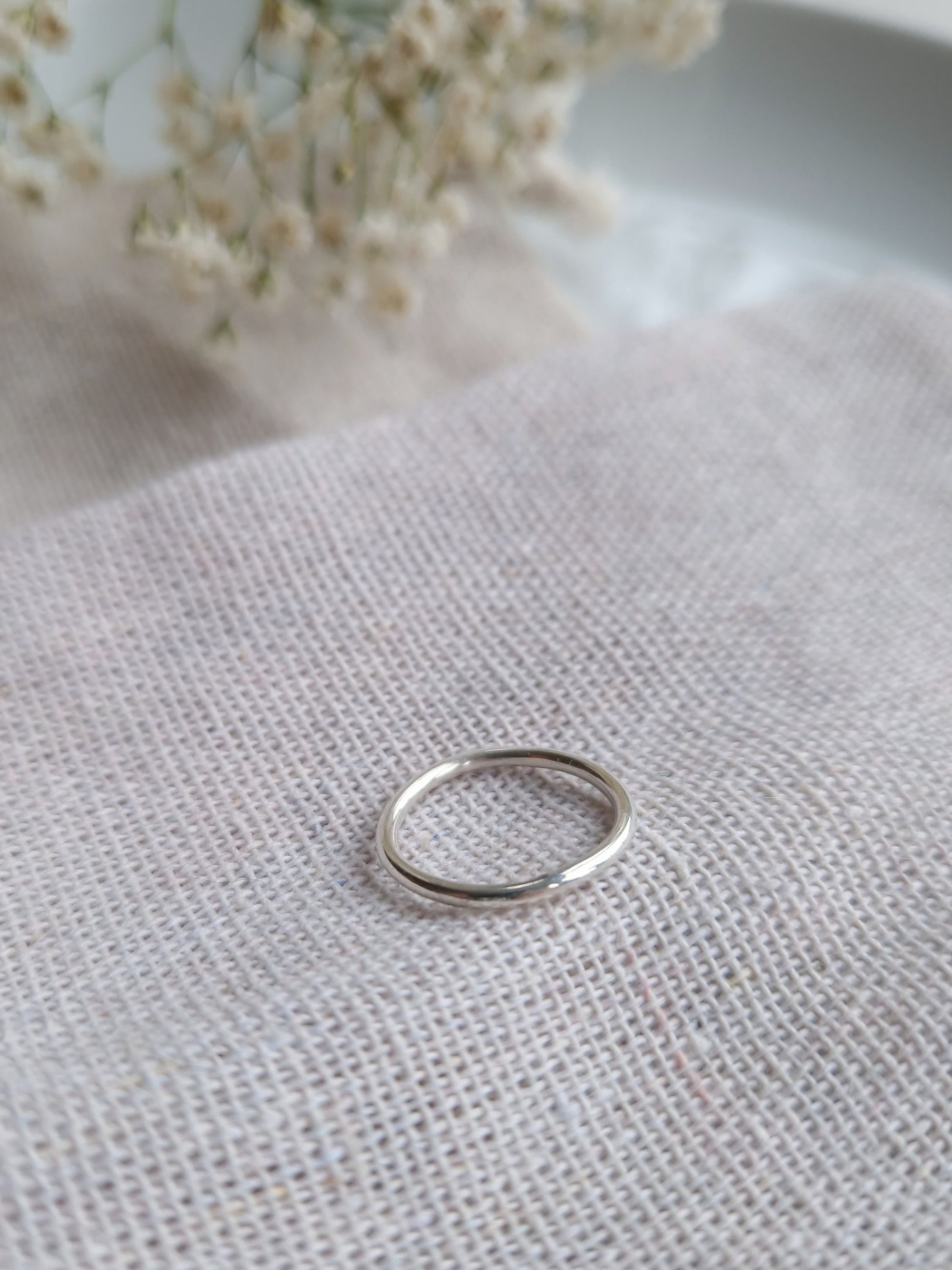 handmade thin silver ring for girlfriend