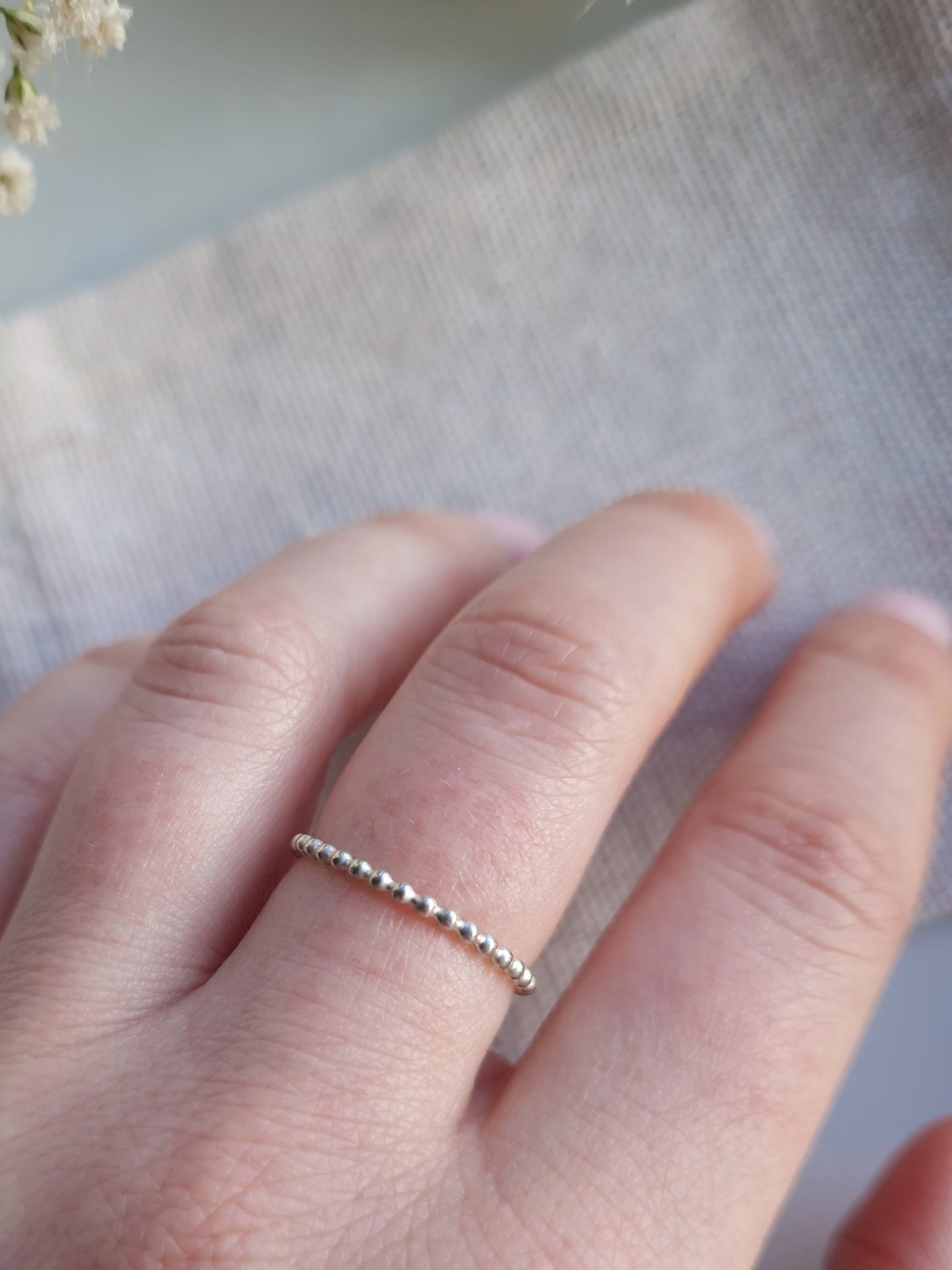 skinny 925 silver stacking ring