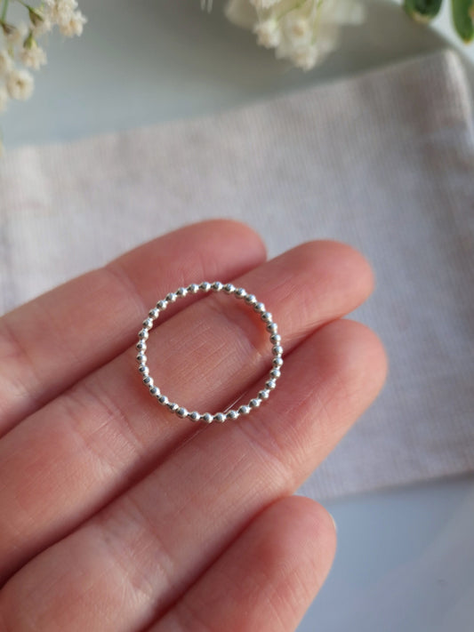 sterling silver bobble stacking ring