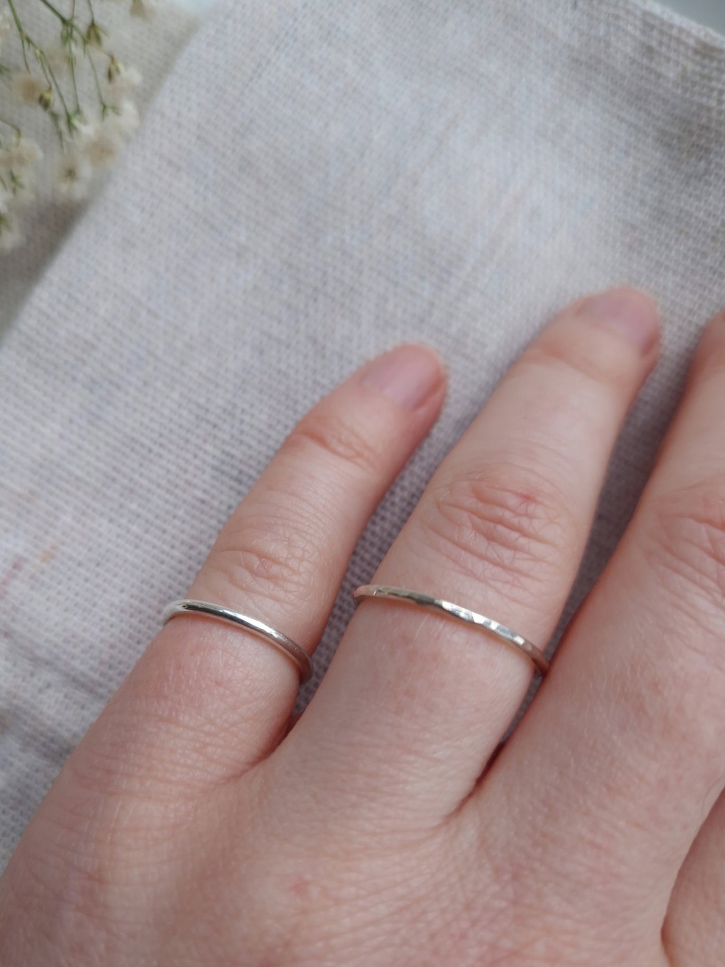 plain sterling silver stacking ring 1.5mm