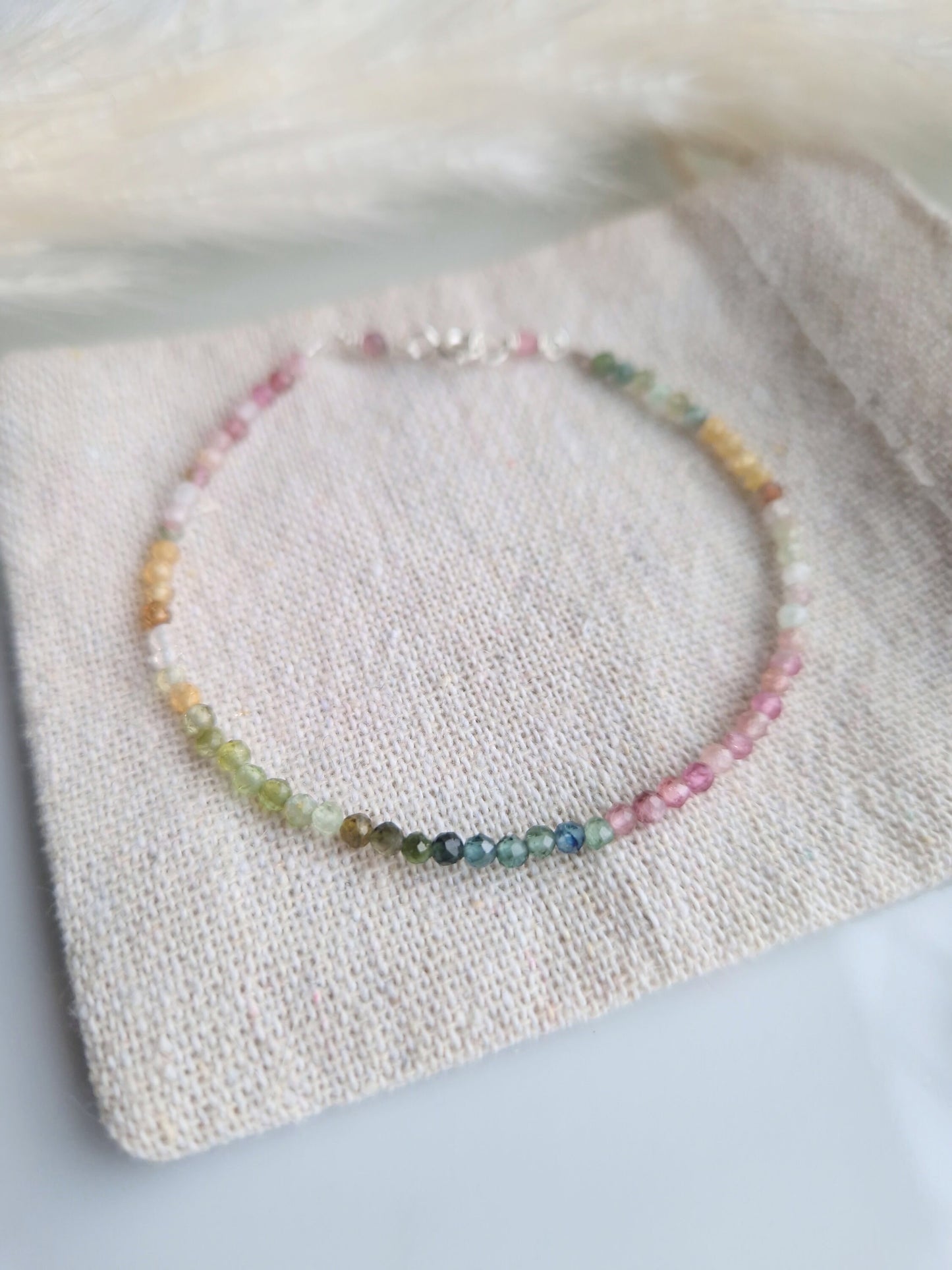 dainty multicoloured tourmaline bracelet