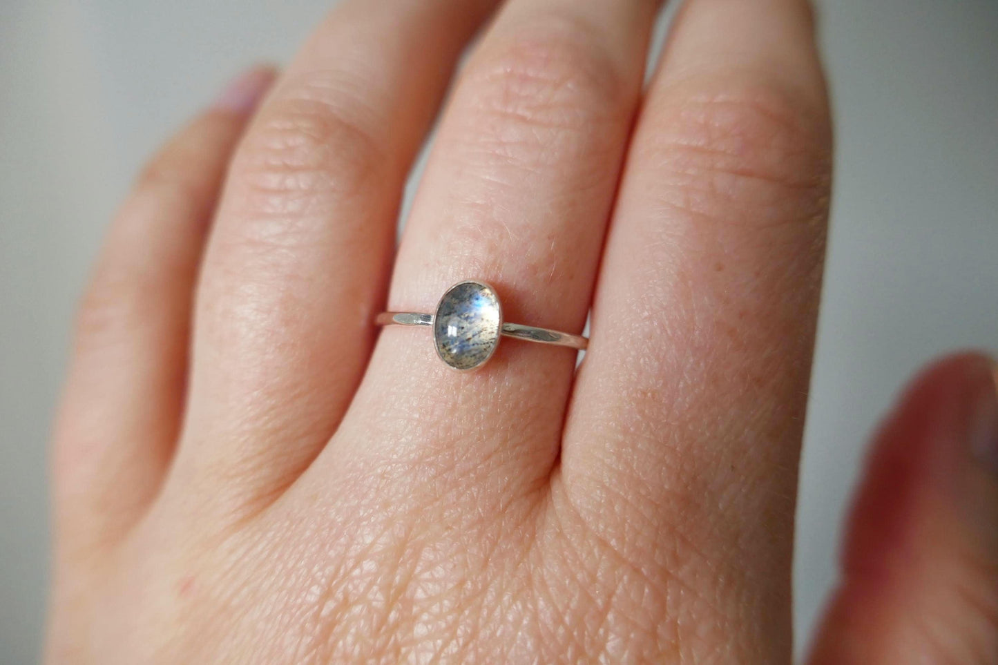 small labradorite silver ring