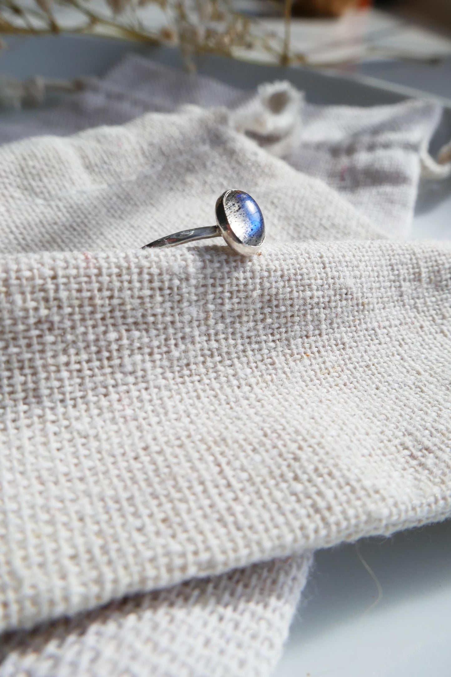 small oval labradorite ring