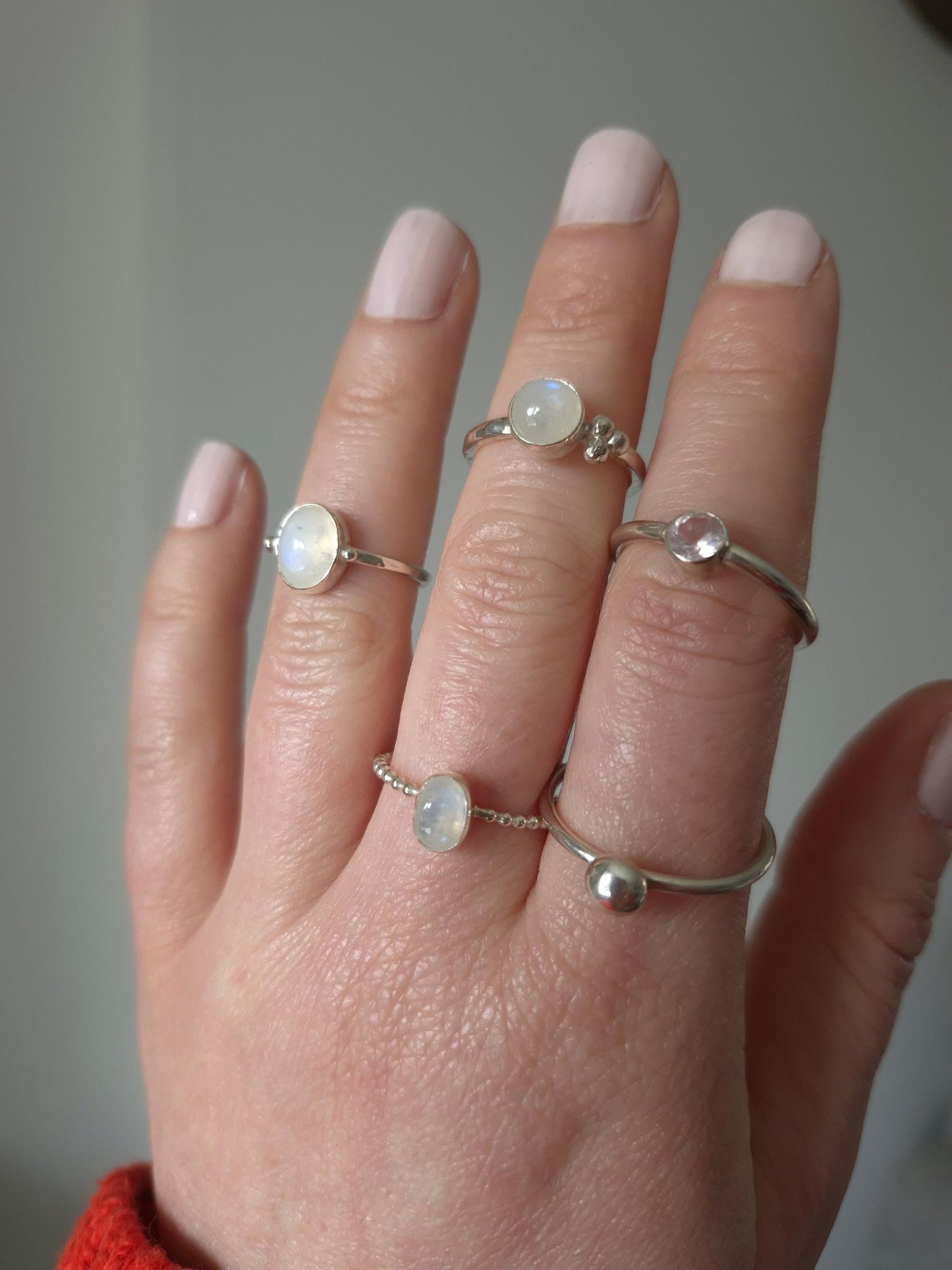 Simple sterling silver pebble ring | Handmade recycled silver stacking ring | Simple silver sustainable jewellery | Ring gift for her