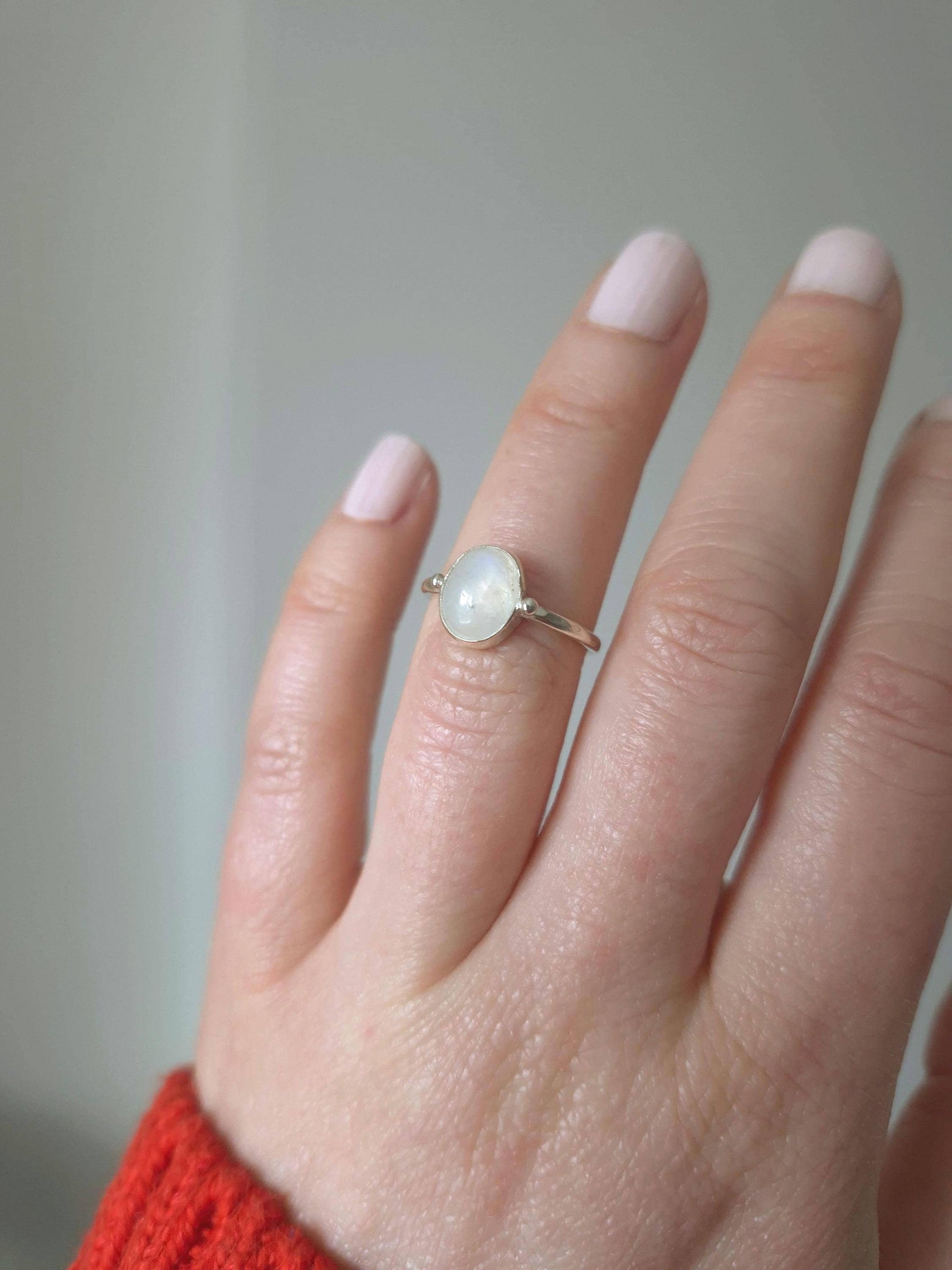 Simple small finger size gemstone ring