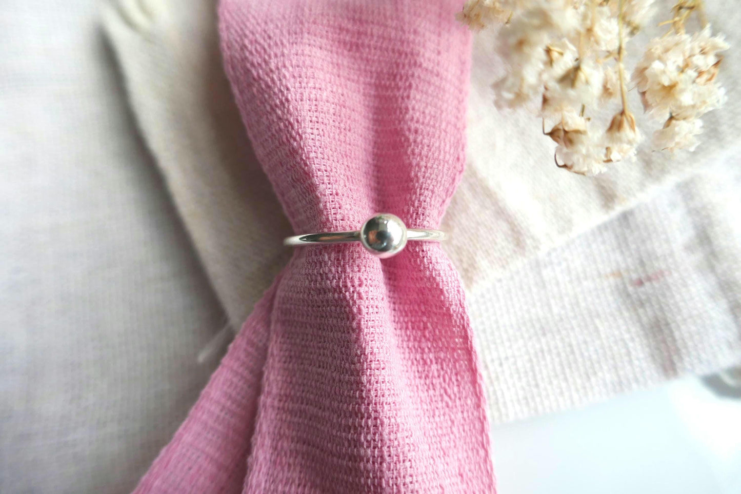 recycled silver bobbly ring