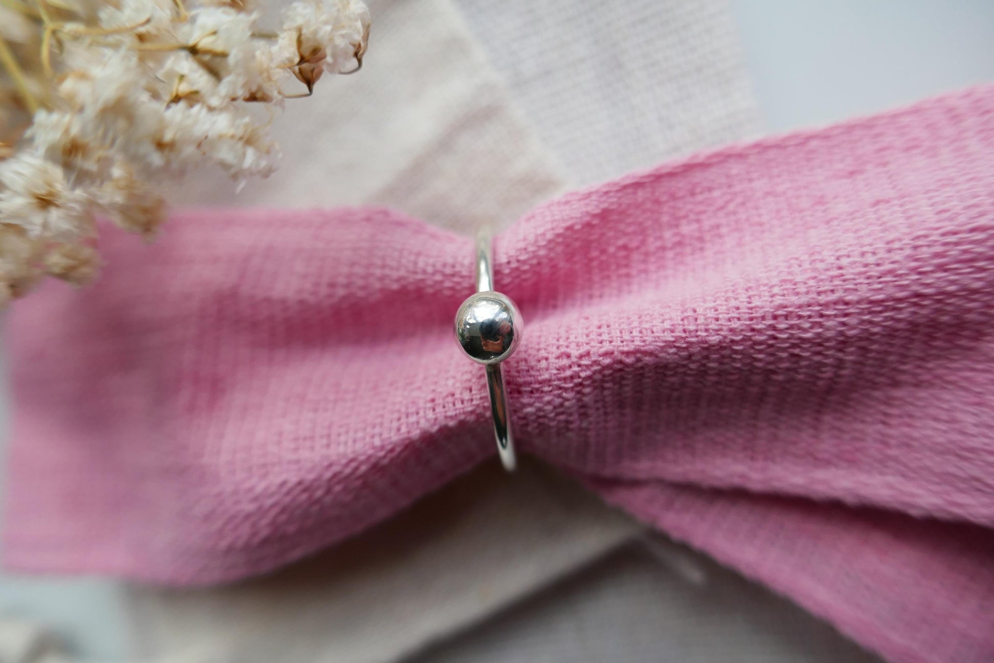 Simple sterling silver pebble ring | Handmade recycled silver stacking ring | Simple silver sustainable jewellery | Ring gift for her