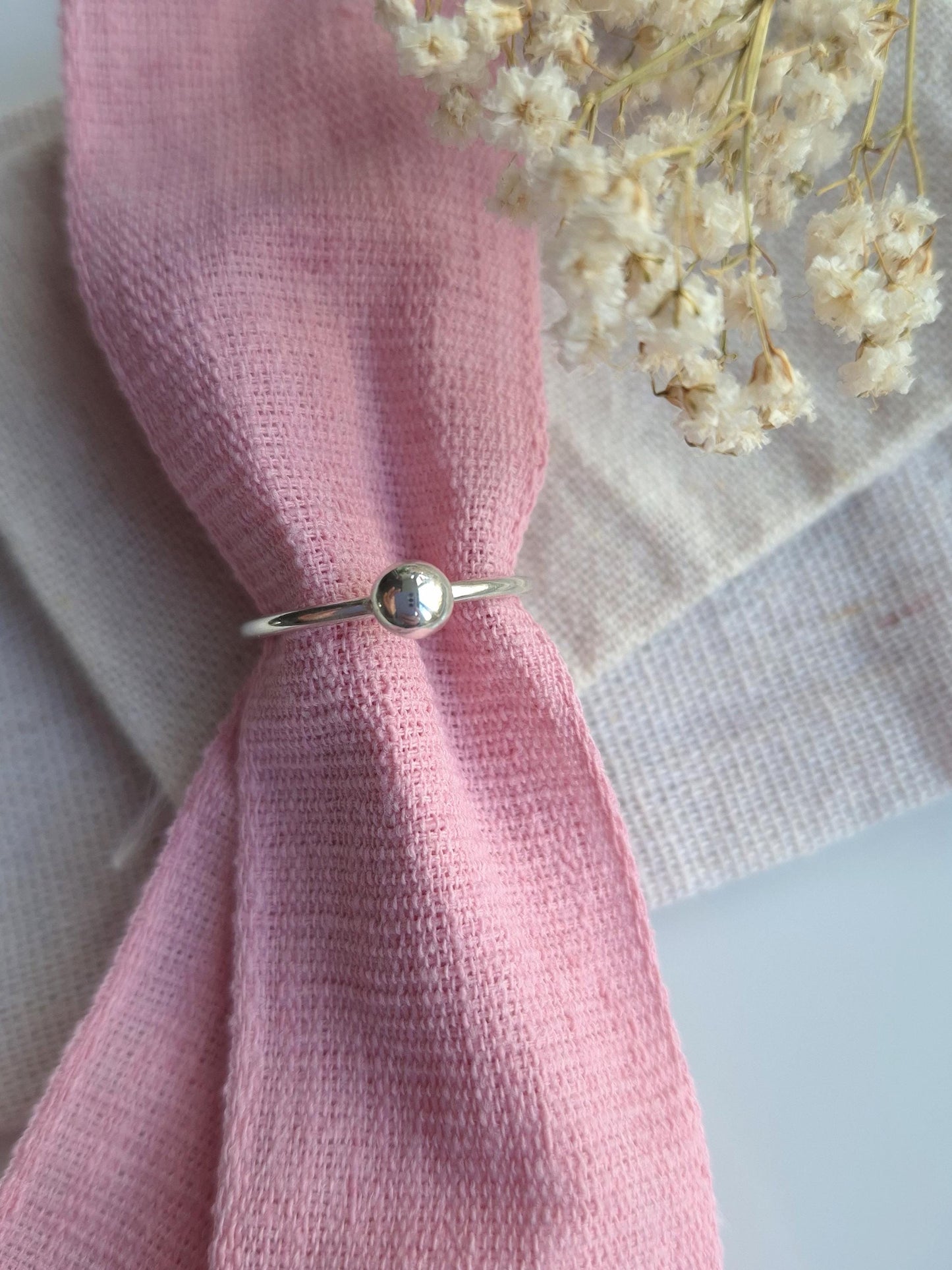 Simple sterling silver pebble ring | Handmade recycled silver stacking ring | Simple silver sustainable jewellery | Ring gift for her