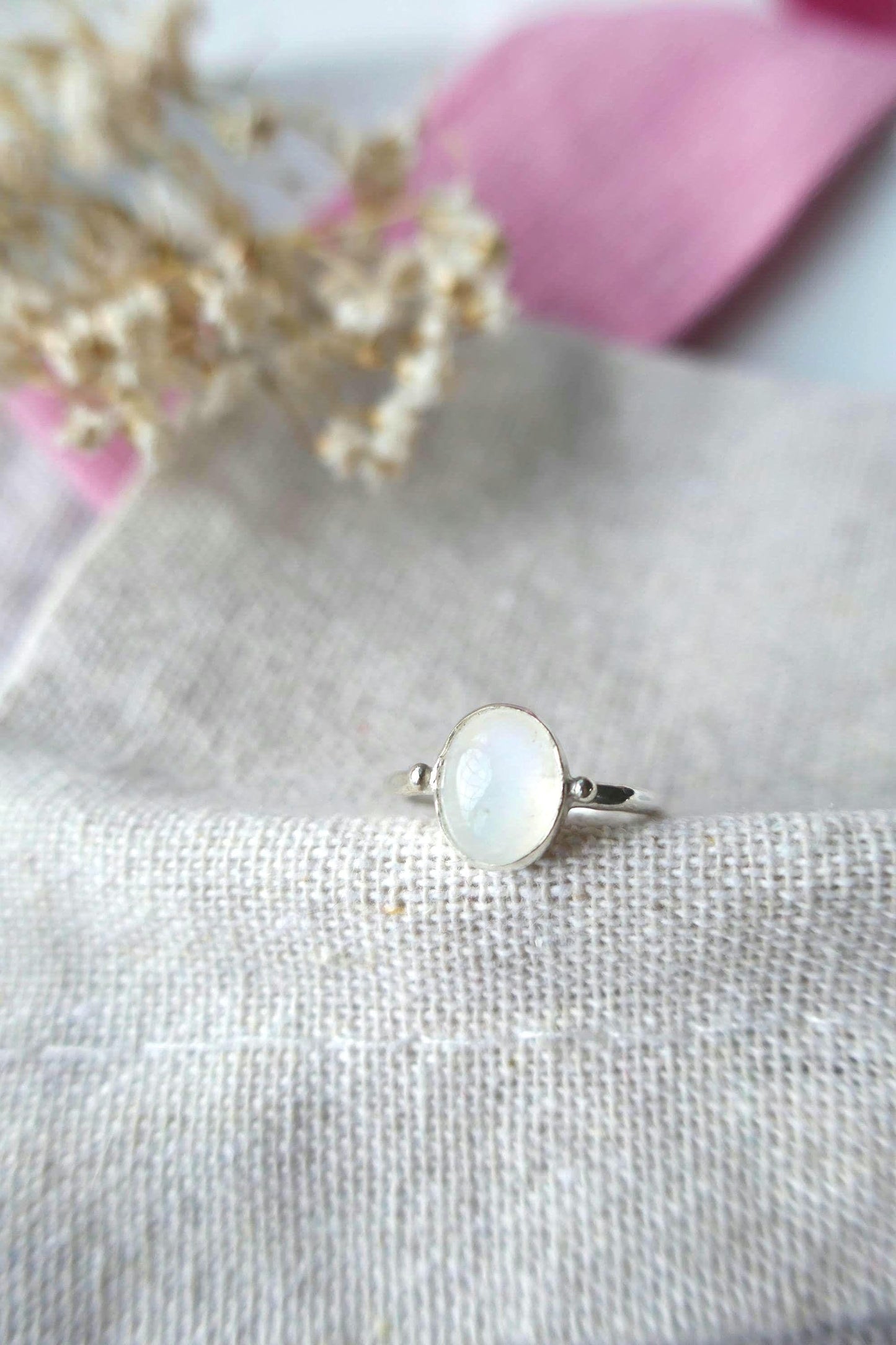 handmade crystal and 925 silver ring