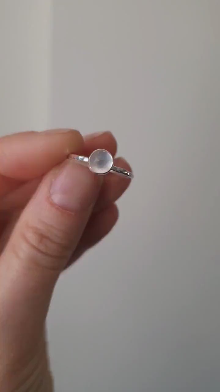 Rose quartz sterling silver ring | Handmade faceted rose quartz ring with recycled sterling silver | Pale pink gemstone ring