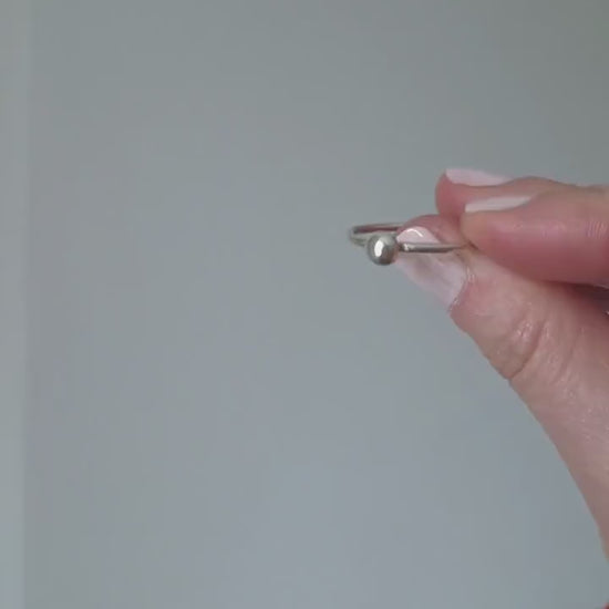 Simple sterling silver pebble ring | Handmade recycled silver stacking ring | Simple silver sustainable jewellery | Ring gift for her