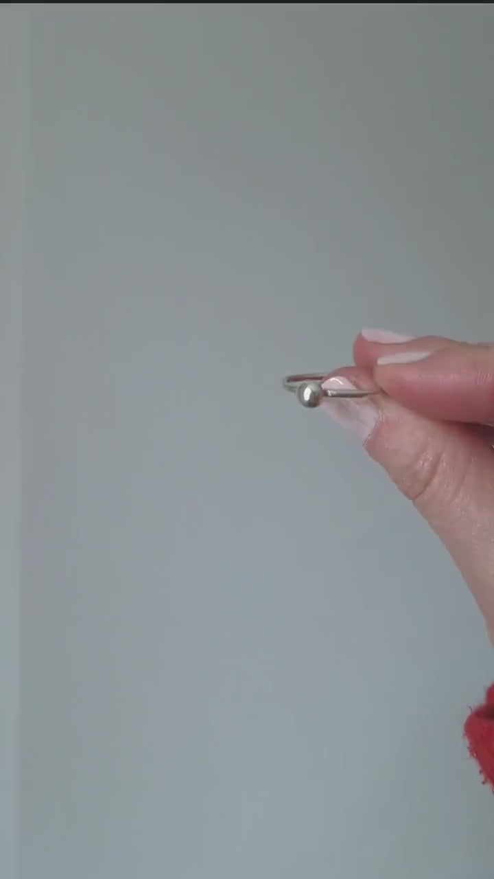 Simple sterling silver pebble ring | Handmade recycled silver stacking ring | Simple silver sustainable jewellery | Ring gift for her