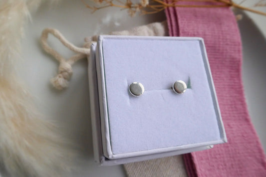 Dainty round silver studs