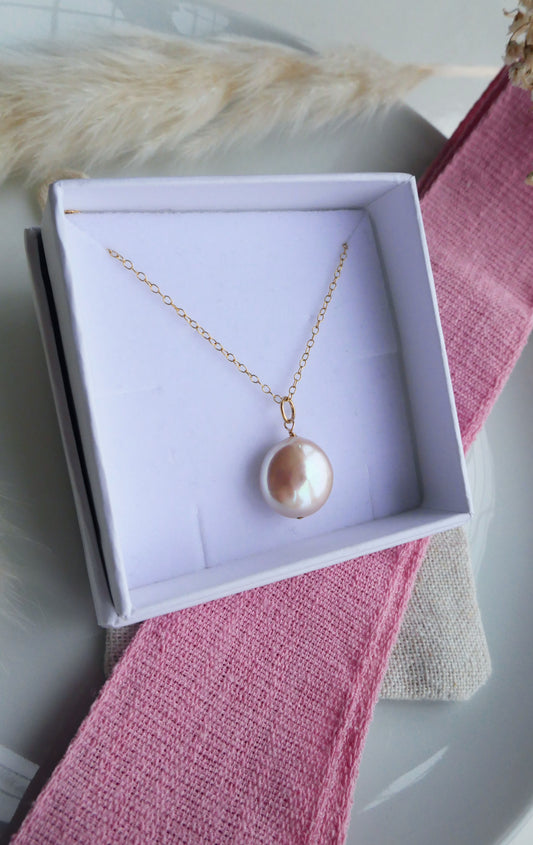 Coin pearl gold filled necklace