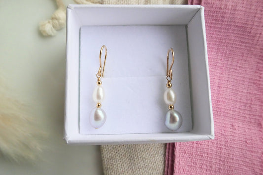 Gold filled pearl earrings
