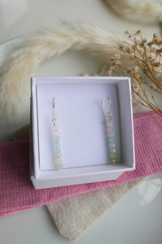 Morganite bar earrings